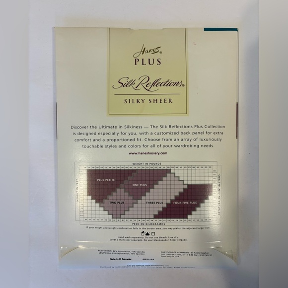 Hanes Silk Reflections Silky Sheer nylons pantyhose 2 packs Size 4/5 Plus NWT - Picture 3 of 5